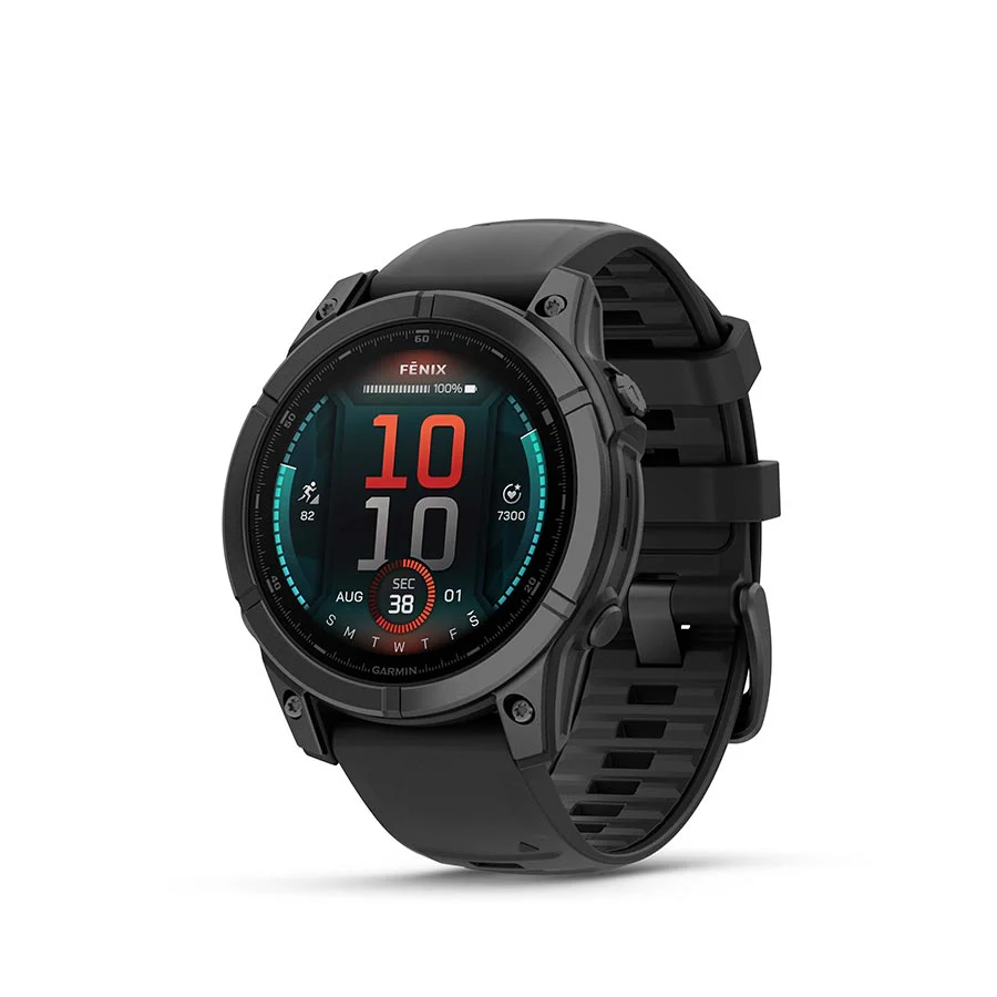 Garmin fenix E Smartwatch - 47mm AMOLED Slate Gray Steel BLK Silicone Band