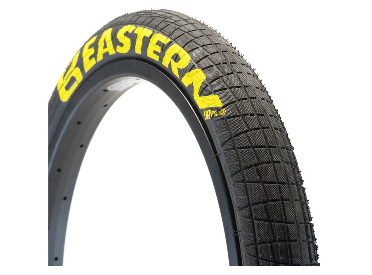 Eastern Throttle 20" BMX Tire - Black-Yellow Logos